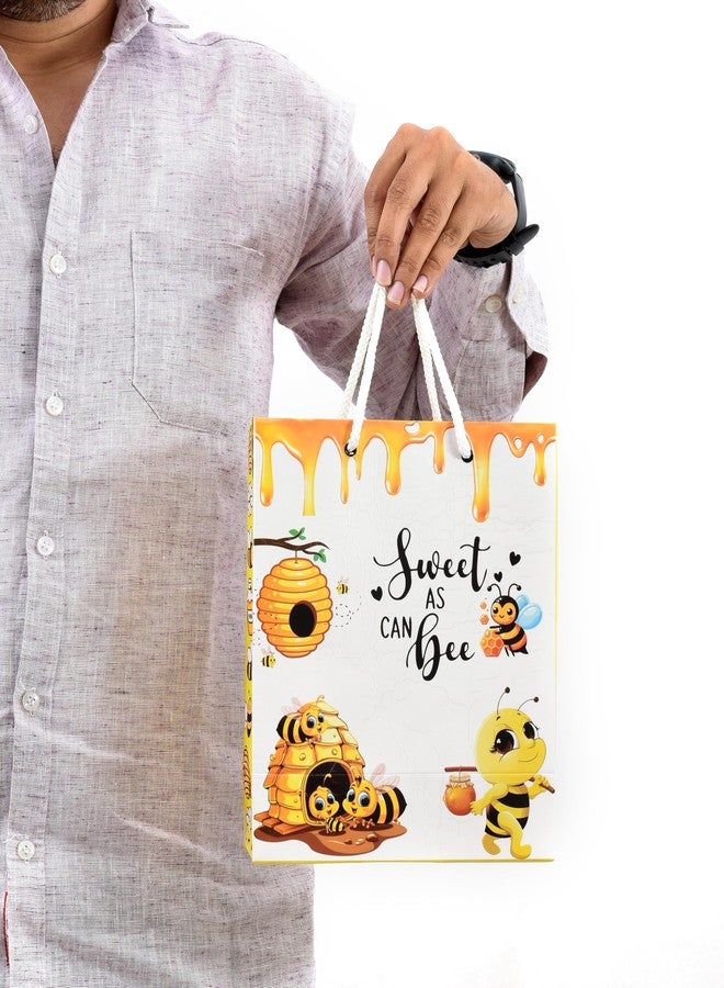 PPJ ® -HAPPY BIRTHDAY (HONEY BEE THEME) PARTY (30 Pcs.) PAPER CARRY BAG, 10 Inch X 8 Inch X 4 Inch RETURN GIFT/HAPPY BIRTHDAY/RETURN GIFTS/GIFTS/GIFT BAGS/GIFT COVERS (Pack of 30) - Image 2